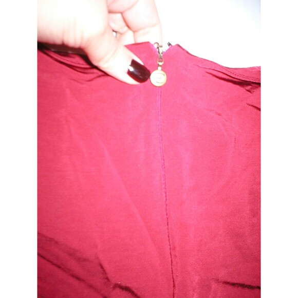 New Womens Designer Just Cavalli Italy Viscose Red Skirt 48 12 Metal Logo Accent - Picture 6 of 6